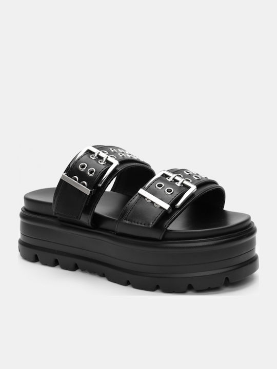 Women's Flat Sandals Flatforms in Black Color