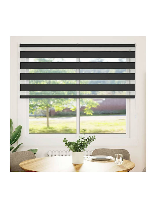 vidaXL Roller Blinds Partial Blackout Black W165xH150cm 4014248