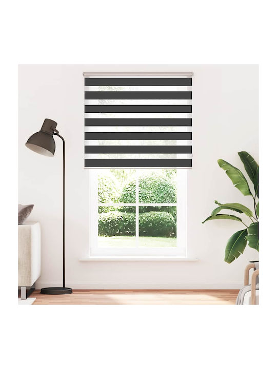 vidaXL Roller Blinds Partial Blackout Black W125xH200cm 4014266