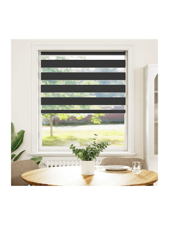 vidaXL Roller Blinds Partial Blackout Black W110xH150cm 4014237