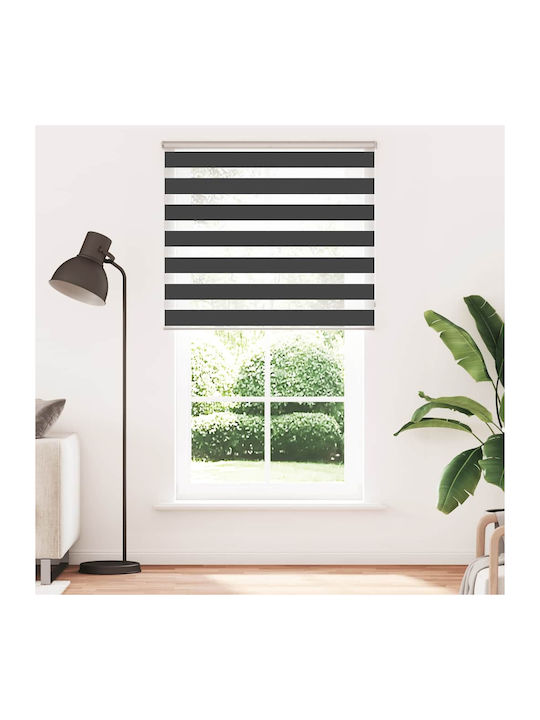 vidaXL Roller Blinds Partial Blackout Black W130xH230cm 4014293