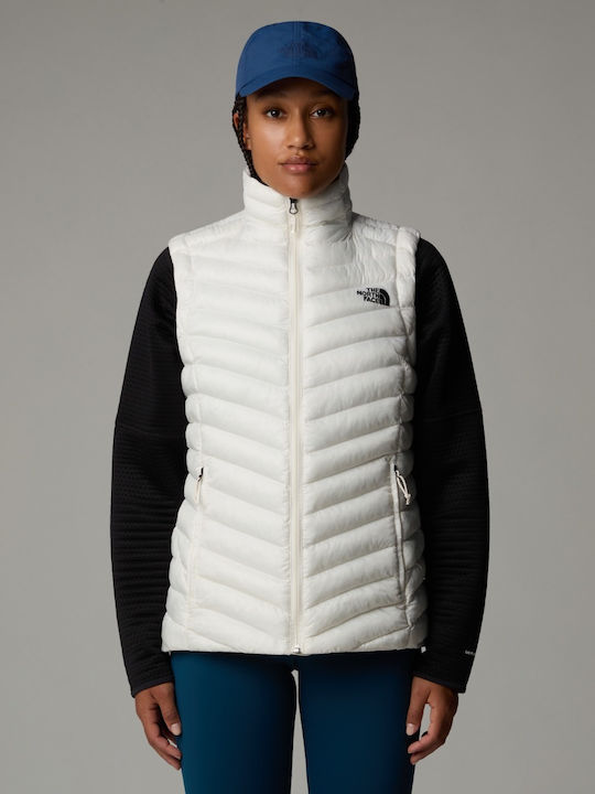 Women's Short Puffer Jacket for Spring or Autumn White