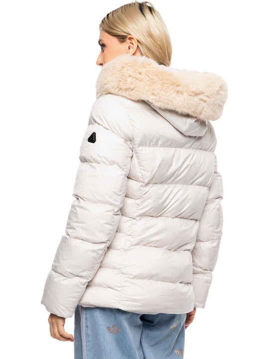Scurtă Jachetă de femei Puffer Beige