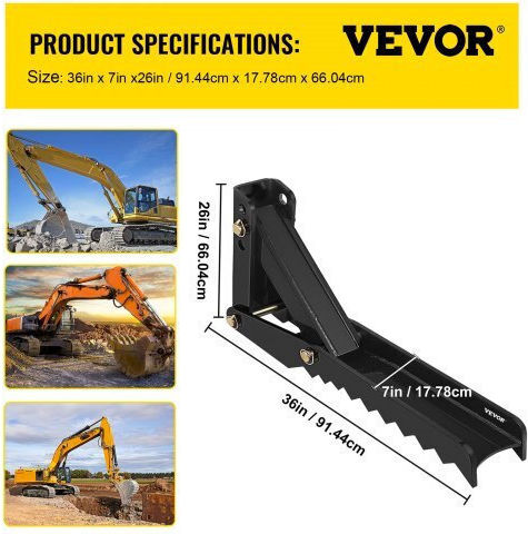 Degetar excavator Vevor 36" ajustabil pentru sudură Fcmz36injccbh16mmv0