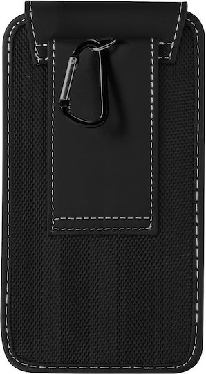Universal Vertical Belt Case Smartphone Nylon Carabiner Clip Black