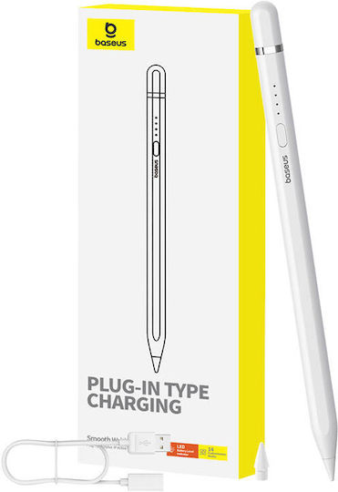 Baseus Smooth Writing Series Active Version Стилус Пен с Palm Rejection за iPad в Бял цвят P80015806211-02