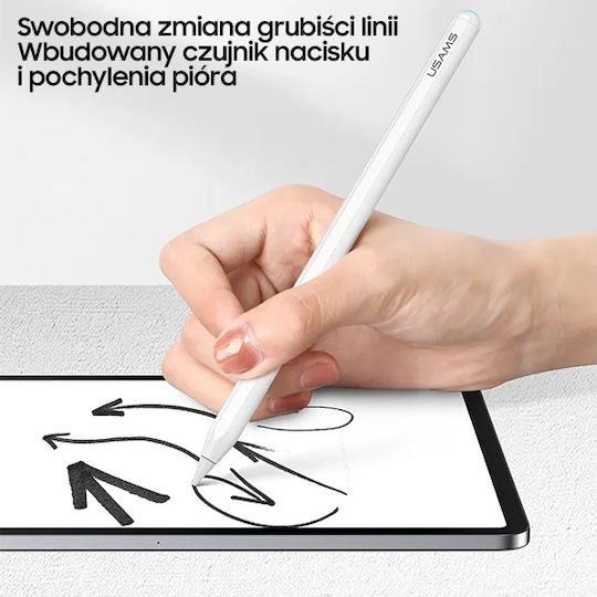 Usams US-ZB254 Digital Touch Pen mit Palm Rejection für iPad in Weiß Farbe ZB254DRB01