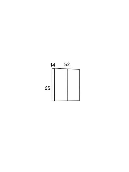 Martin Siena 55 Rechteckiger Badezimmerspiegel aus Spanplatte mit Schrank 52x65cm Sonoma