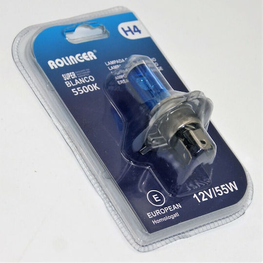 Λάμπα Αυτοκινήτου H4 Xenon 5500K Φυσικό Λευκό 12V 55W 1τμχ