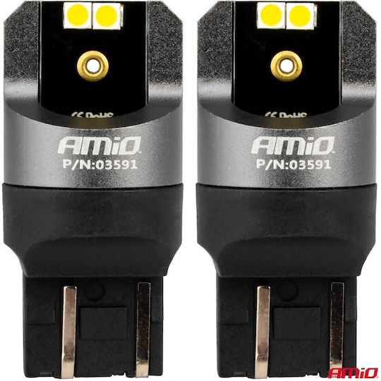 AMiO Lamps Car W21/5W Canbus LED 6000K Cold White 12-24V 3W 2pcs
