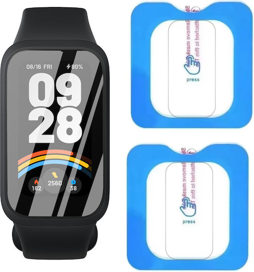 2x Erbord Sticlă Temperată Xiaomi Smart Band 9 Cadru de Instalare Activă