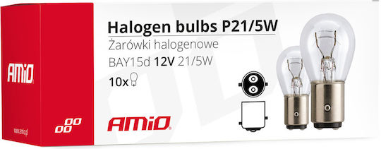 AMiO Lamps Car P21/5W-BAY15D-1157 Halogen 12V 5W 10pcs