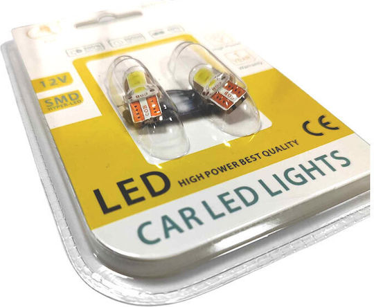 Lămpi Auto Ejc T10-cob Led 12-24v 2buc Lumină Rece Led