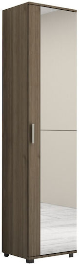 Ușă simplă Dulap de Haine Visla cu Oglindă Natural Beech 45x36x187cm