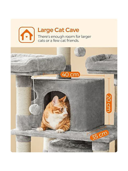 Feandrea Scratching Post Cat Trees Gray 7 levels 60x55x172cm