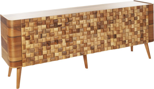 Μπουφές Ξύλινος με Καθρέπτη Καφέ 213x48x80cm