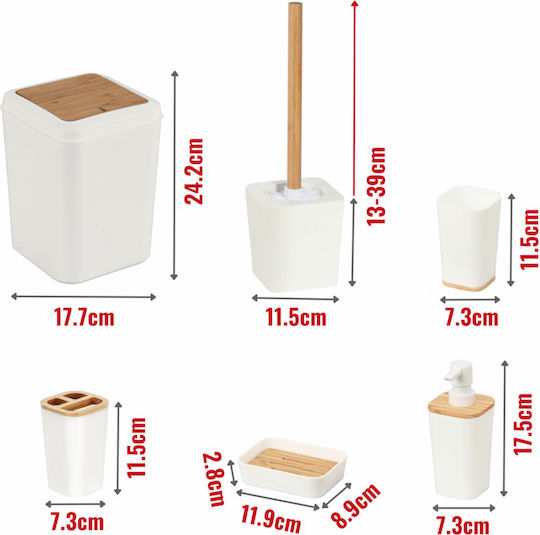 Ceda Home Сет Аксесоари за Баня Бамбук Черен 6бр