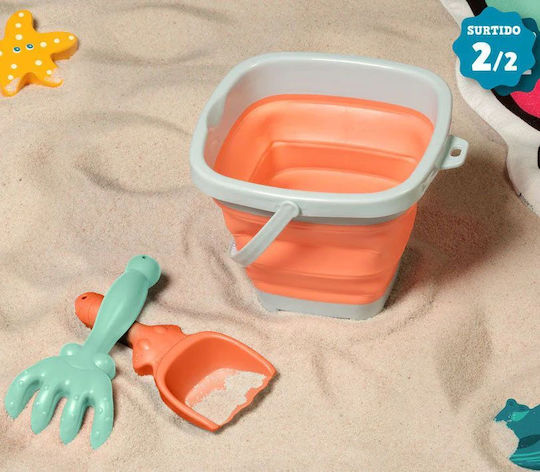 Kiokids Orange Σετ Κουβαδάκι Παραλίας με Αξεσουάρ από Σιλικόνη Πορτοκαλί 3τμχ