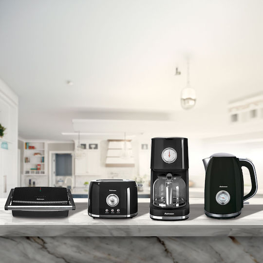 Rohnson Nostalgia Τοστιέρα για 2 Τοστ 1500W Μαύρη