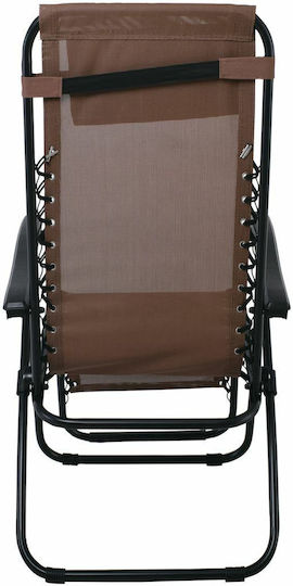 Woodwell Super Relax Ξαπλώστρα-Πολυθρόνα Παραλίας Καφέ 165x65x112εκ.