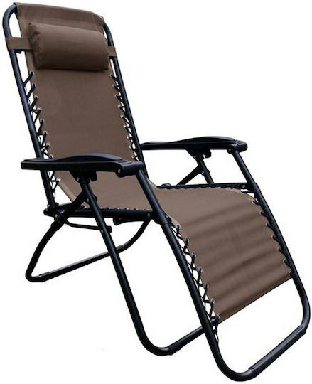 Woodwell Super Relax Ξαπλώστρα-Πολυθρόνα Παραλίας Καφέ 165x65x112εκ.