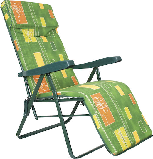 Escape Lounger-Armchair Beach with Recline 6 Slots Green 59x42x105cm
