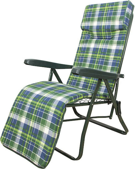 Escape Lounger-Armchair Beach with Recline 6 Slots Green 59x42x105cm