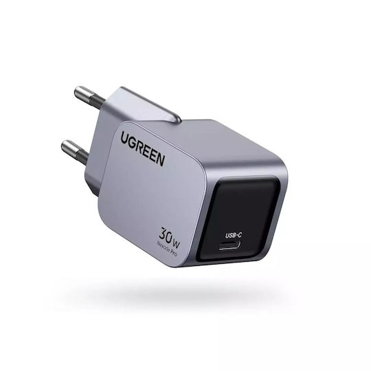 Ugreen Φορτιστής Χωρίς Καλώδιο GaN με Θύρα USB-C 30W Power Delivery / Quick Charge 3.0 Γκρι (Nexode Pro)