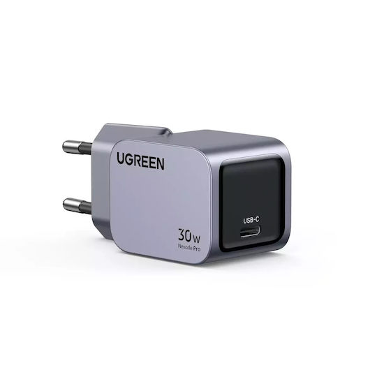 Ugreen Charger with Built-in Cable GaN 30W Power Delivery / Quick Charge 3.0 Gray (Nexode Pro)