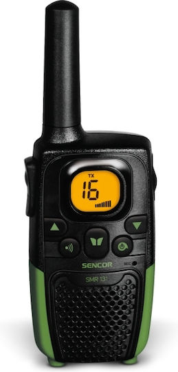 Sencor SMR 131 Funkgerät PMR 0.5W mit Monochromdisplay Set 2Stück Black / Green