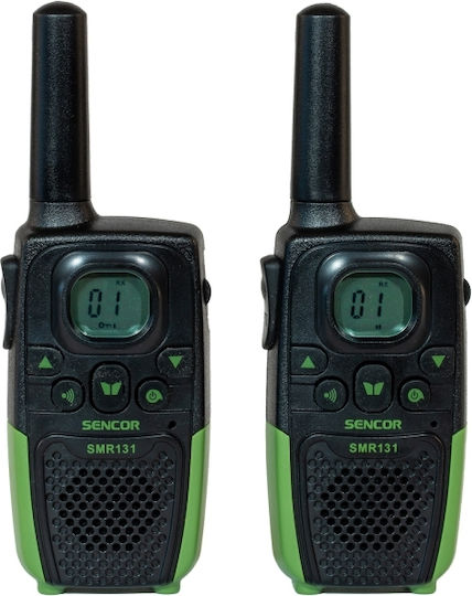 Sencor SMR 131 Funkgerät PMR 0.5W mit Monochromdisplay Set 2Stück Black / Green