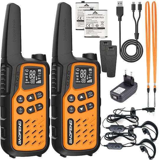 Baofeng Bf-t25e Wireless Transceiver PMR 0.5W with Monochrome Screen In Orange Color