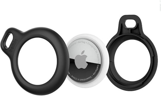 Belkin Key Ring Keychain Cazul Keychain Silicon pentru AirTag în culoarea Negru