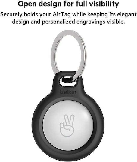 Belkin Key Ring Keychain Case Silicone for AirTag Black / White