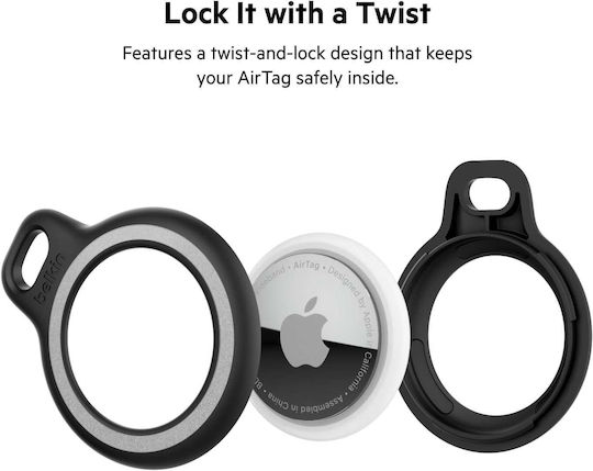Belkin Key Ring Keychain Case Silicone for AirTag Black / White