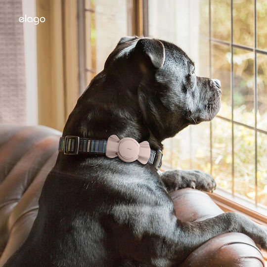 Elago Ribbon Pet Collar Case Premium Silicone Case for Apple Airtag Pet Collar Sand Pink Eat-ribbon-pet-spk Eat-ribbon-pet-spk