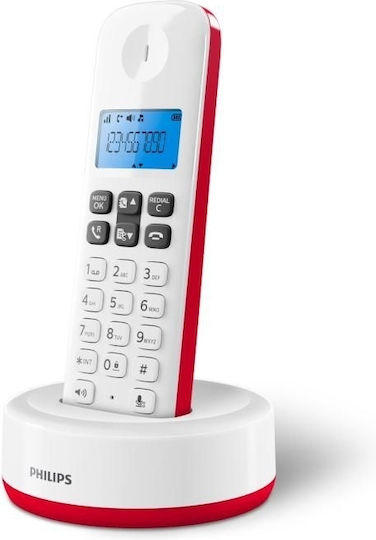 Philips D1611 Cordless Phone with Greek Menu White / Red