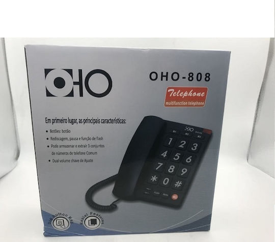 OHO-808 Office Corded Phone for Seniors Black