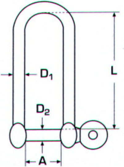 Inoxmare Navy Key Boat Deck Long "D" Stainless Steel A4 5mm5mm