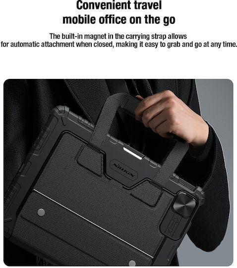 Nillkin Bumper GO Durable Bag with Keyboard in International English Black for iPad Air 2020/2022 iPad Pro 2020 11" iPad Pro 2021 11" iPad Pro 2022 11"