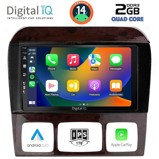 Digital IQ Car Audio System for Mercedes-Benz S Class 1998-2005 (Bluetooth/USB/AUX/WiFi/GPS/Apple-Carplay/Android-Auto) with Touch Screen 9"