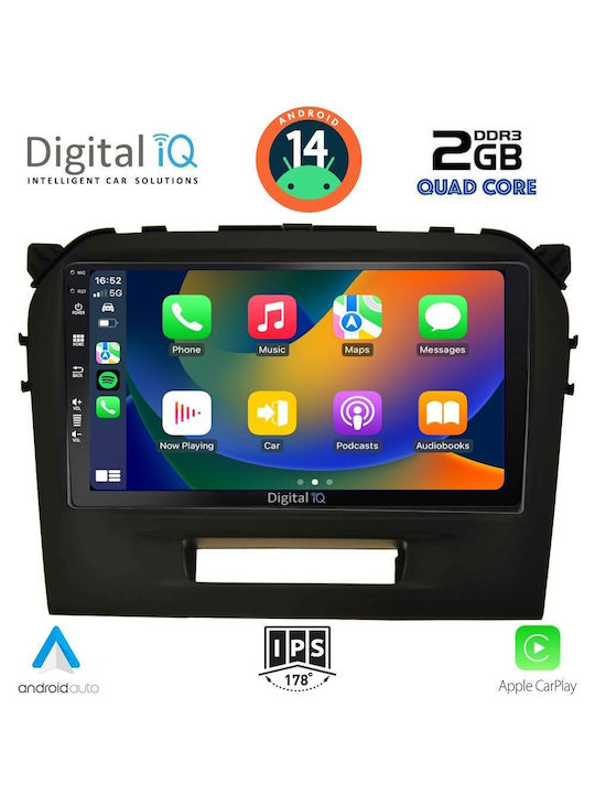 Digital IQ Car Audio System for Suzuki Vitara 2016-2022 (Bluetooth/USB/WiFi/GPS/Apple-Carplay/Android-Auto) with Touch Screen 9"