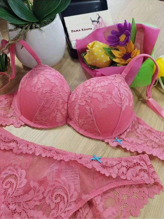 Damen Brasilien mit Spitze Fuchsie