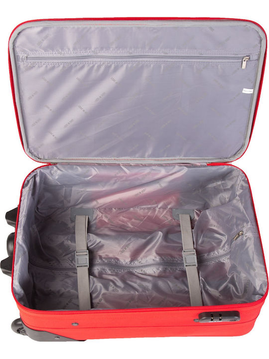 Lamonza Atlanta Koffer Für Reisen Kabinen Stoff Rote Mit 2 Räder Höhe 55cm