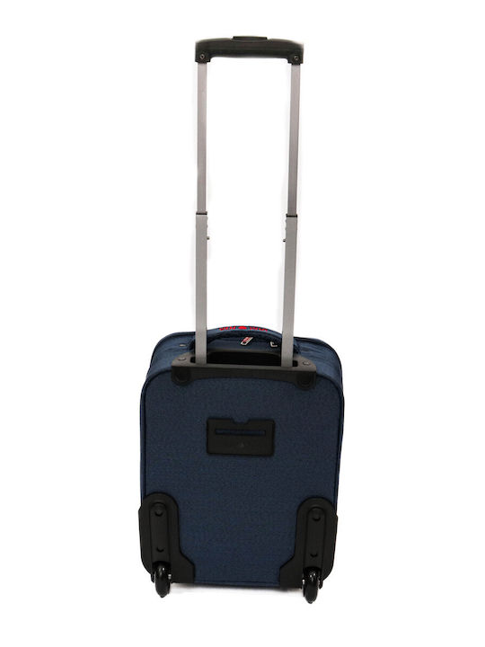 Lamonza Dortmund Koffer Reise Kabine Stoff Blau mit 2 Räder Höhe 40cm