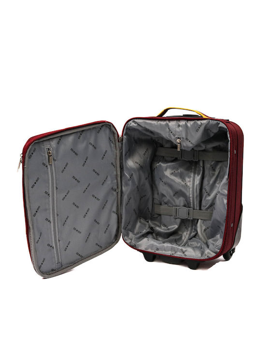 Lamonza Limon Koffer Reise Kabine Stoff Rot / Gelb mit 2 Räder Höhe 40cm