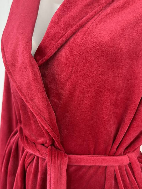 Notte Stella Winter Women's Cotton Red Robe