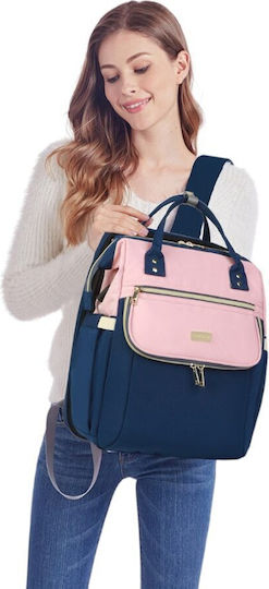 Lequeen Wickeltasche-Bett Rucksack Rosa 35x23x42cm.