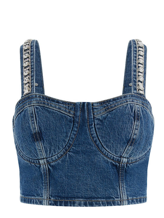 Women's Blouse Corset Sleeveless Blue