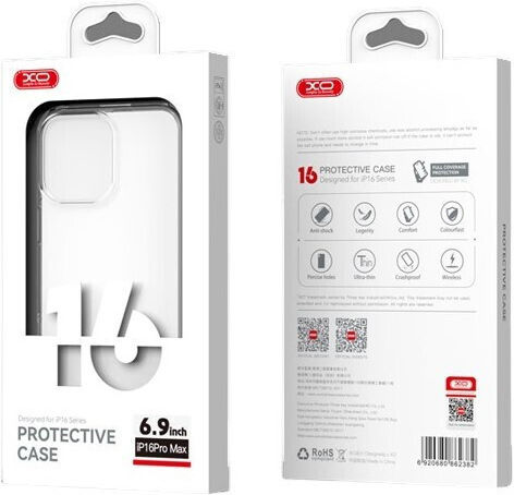 XO K04 Umschlag Rückseite Silikon Transparent (iPhone 17 Pro / iPhone 16 Pro)